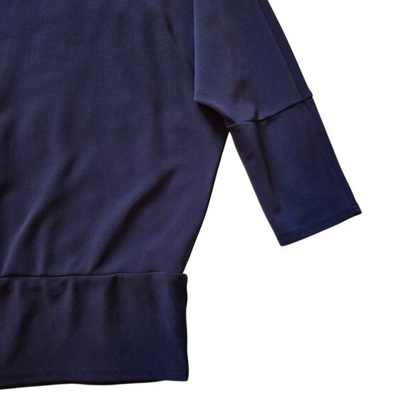 Boston Proper Knit Top, Stretchy Loose-fit Navy Blue size Large, Dolman Sleeves - Picture 5 of 10